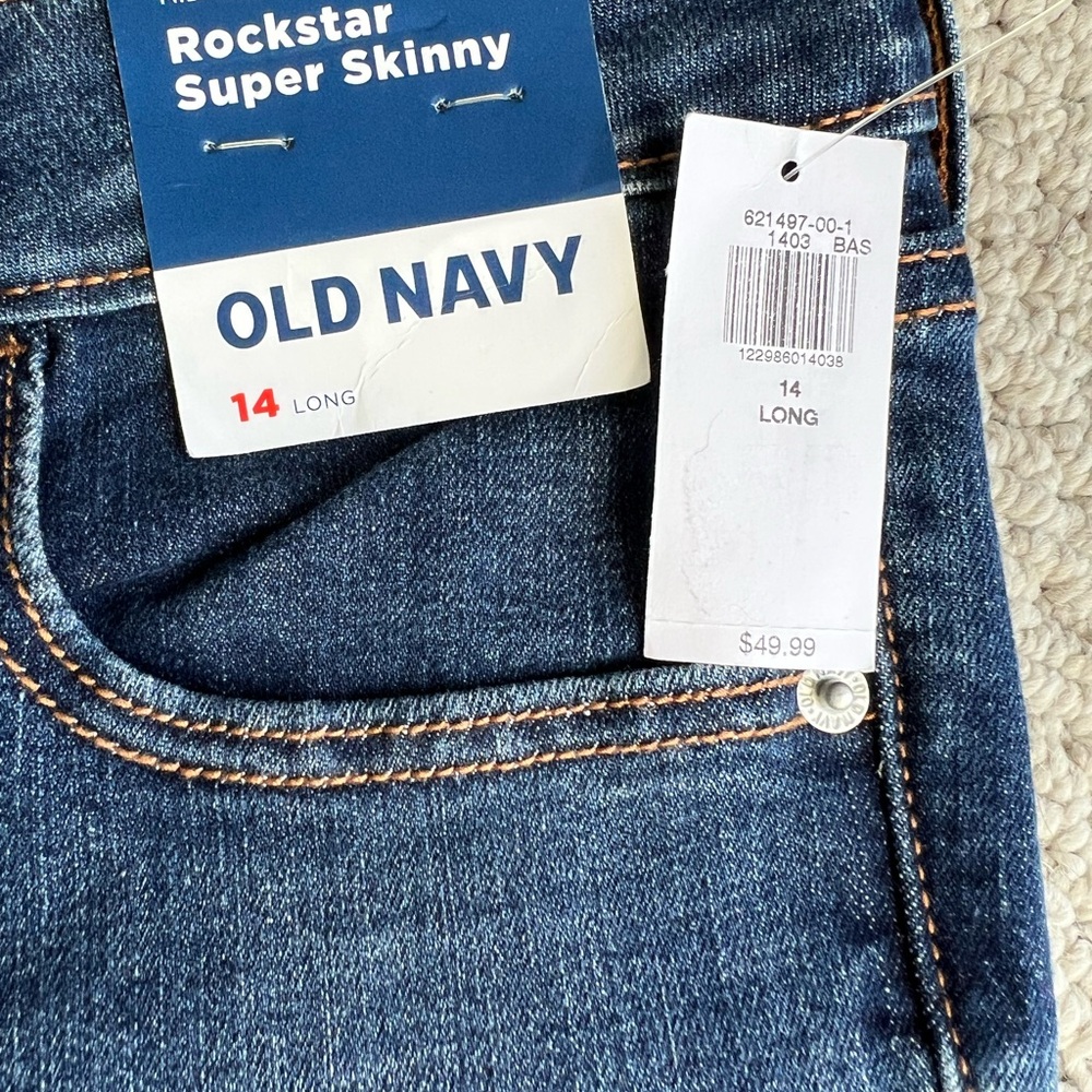 Old Navy Mid-Rise Super Skinny Jeans - Blue - Picture 3 of 6
